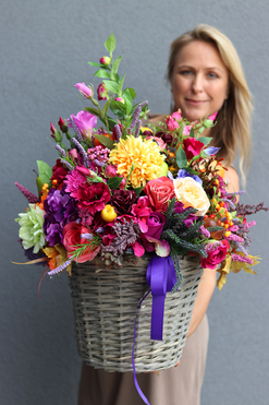 bogaty jesienny kosz, Sentymenty, wys.67cm  