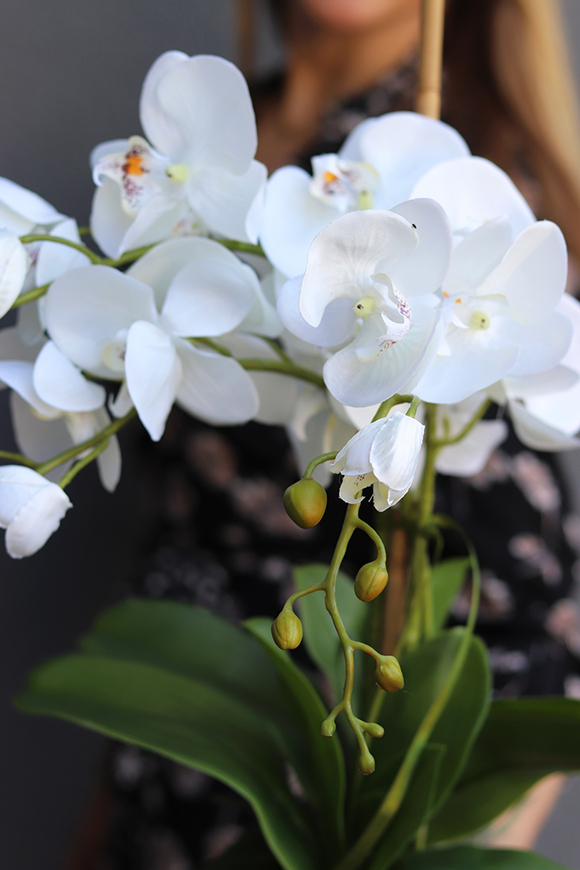 Gold Tulluza, sztuczny storczyk w złotej donicy, wys.56cm