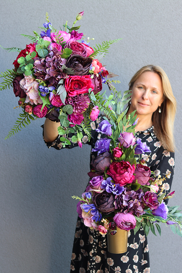 Dunona, kompozycja nagrobna w misie ceramicznej, wym.34x53cm