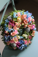 Belia, pastelowy wielkanocny wianek z jajkami, śr.30cm