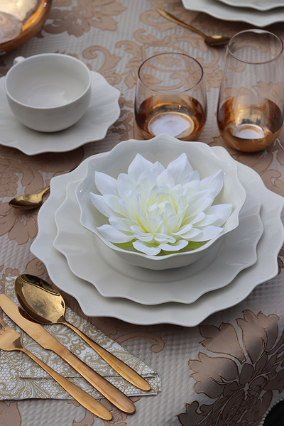 OD RĘKI Ballerina Ecru, elegancki talerz obiadowy, śr. 29.5cm