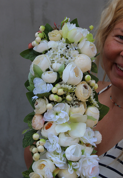 dekoracja kwiatowa na stół / girlanda Romance, dł.55cm 