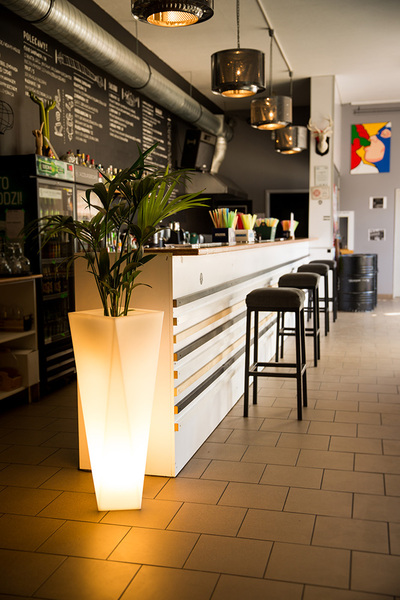 Rossa donica podświetlana światło ciepłe 45x90cm