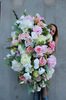 duża dekoracja / wiązanka nagrobna Pastels, dł.100cm