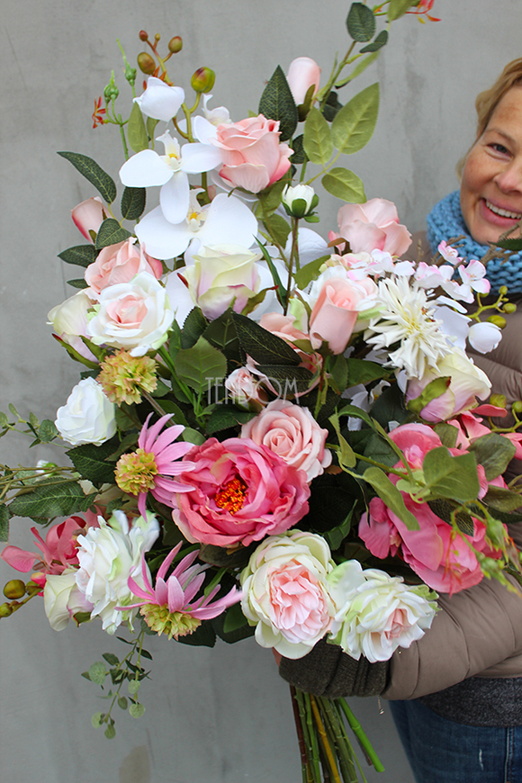 bukiet / dekoracja kwiatowa do wazonu Walencja Big, wym.80cm