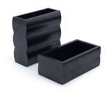 Nyx, nowoczesna czarna donica, wysoka z półką, wys.70x70x25cm