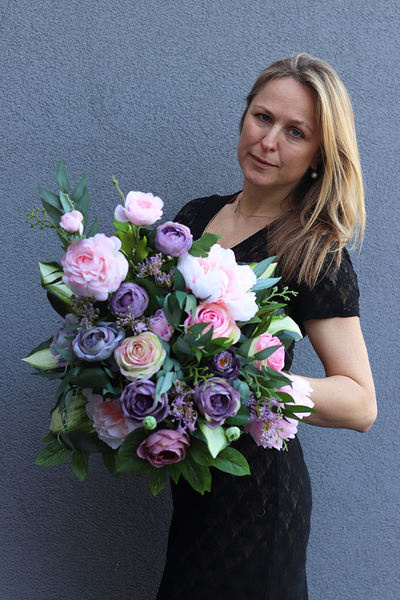 komplet dekoracji nagrobnych Noemi, bukiet + wiąznaka, dł. 84/55cm