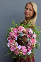 dekoracyjny wianek na drzwi, Pink Time, śr.35cm