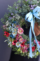 bogaty wianek Margerytki Lavender Delina, śr.37cm