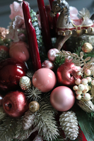 box świąteczny / stroik w welurowym pudełku, Bordena, wys.44cm 