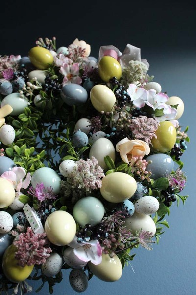 uroczy wielkanocny wianek na drzwi stroik na stół, Sweet Easter, śr.33cm