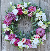 dekoracyjny wianek wiosenny Landassa z lampionem LED, śr.40cm