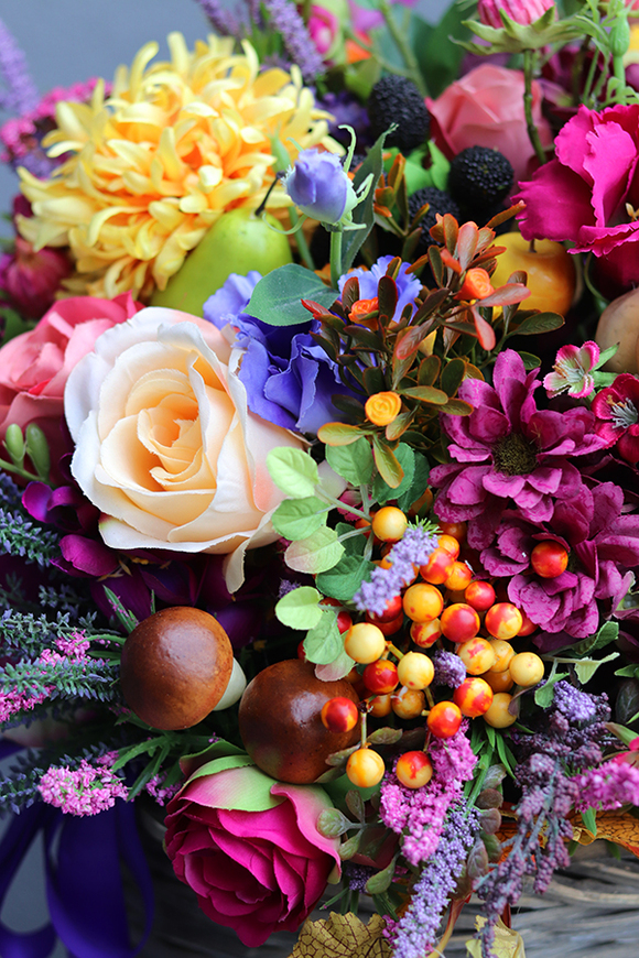 bogaty jesienny kosz, Sentymenty, wys.67cm  