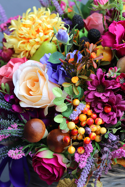 bogaty jesienny kosz, Sentymenty, wys.67cm  