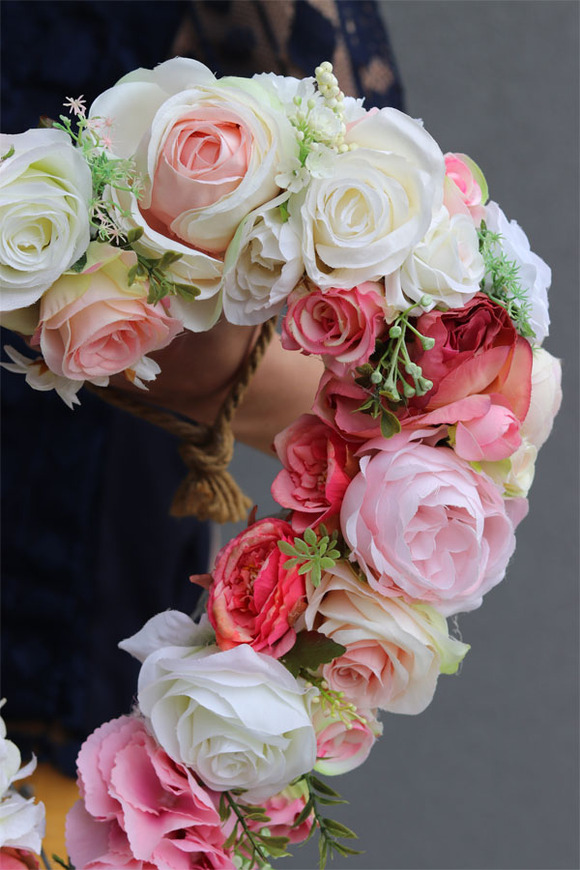 Monett, kwiatowa dekoracja serce, wym.48x40cm 