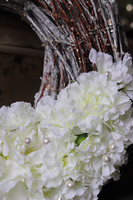 biały elegancki wianek na drzwi, Amanda 2, śr.28cm