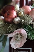 box świąteczny / stroik w welurowym pudełku, Bordena, wys.44cm 