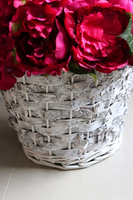 bogaty kosz z peonią i hortensją, Amarant, wys.50cm 