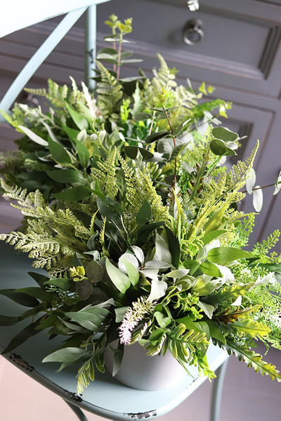 kompozycja w plastikowej osłonce Zielona Heruna, wys.26cm