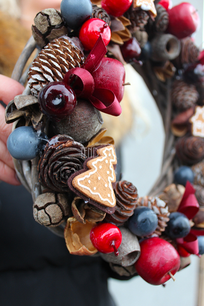 bożonarodzeniowy wianek / stroik Deco Time śr.28 cm