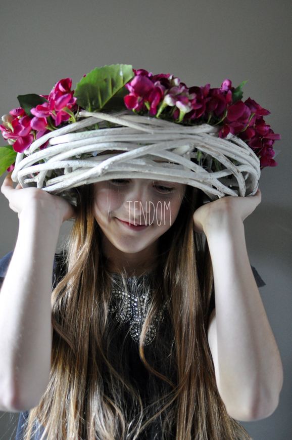 Różowa Hortensja wianek na drzwi śr.40cm