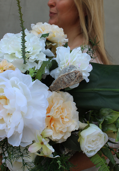 kompozycja nagrobna Pedro w naczyniu z plastiku, wys.48cm 