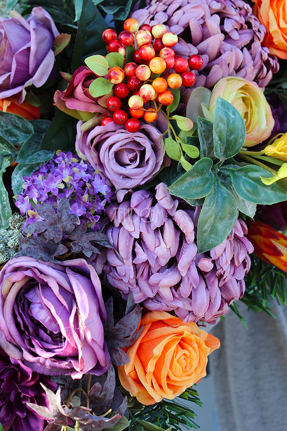 Jesienna Nostalgia dekoracja / wiązanka nagrobna, dł.62cm