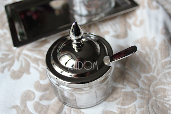 Glamour, komplet pojemników z tacką na nóżkach