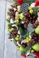 bożonarodzeniowy wianek na drzwi, Zima w Mieście, śr.27cm 