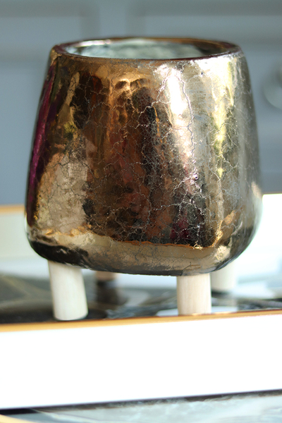 Goldena, efektowna osłonka na nóżkach, wym.18x16cm