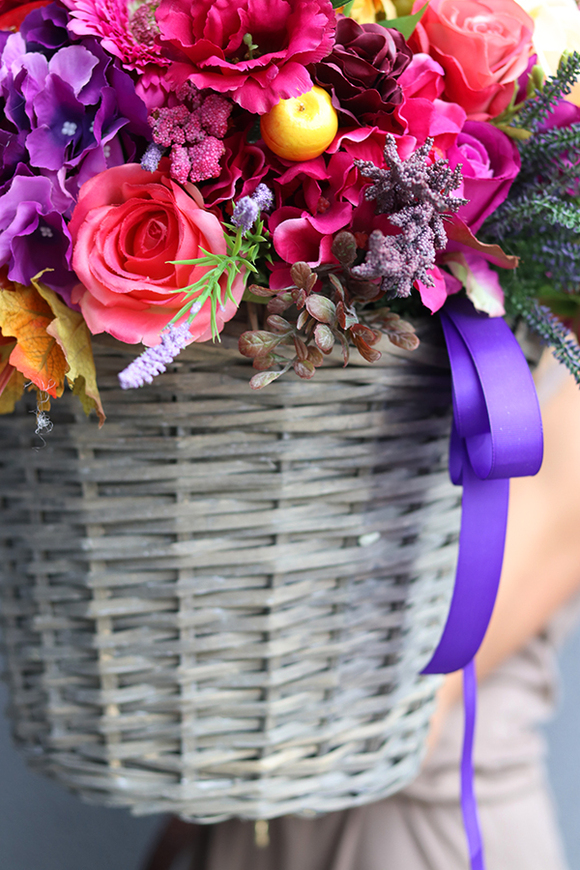 bogaty jesienny kosz, Sentymenty, wys.67cm  