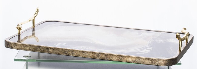 Agate Milai, złota taca glamour, wym.8x48x30cm 