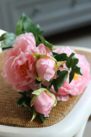 gałązka sztucznej peonii, Katrina, róż, dł.50cm