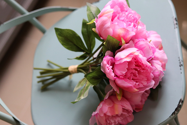 bukiet różowych Piwonii, Pink Spring, 8szt., dł.35cm 