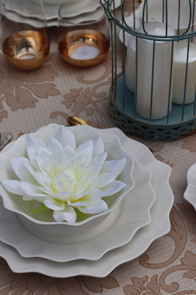 OD RĘKI Ballerina Ecru, elegancki talerz deserowy, śr.24.5cm 