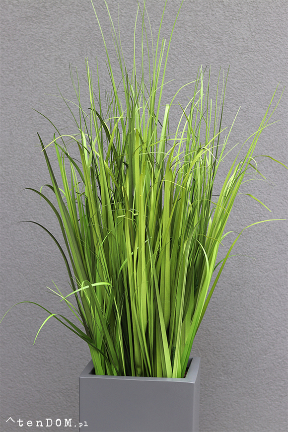 Fiberglass Grande Grey, nowoczesna kompozycja ze sztucznej trawy, wys.130cm