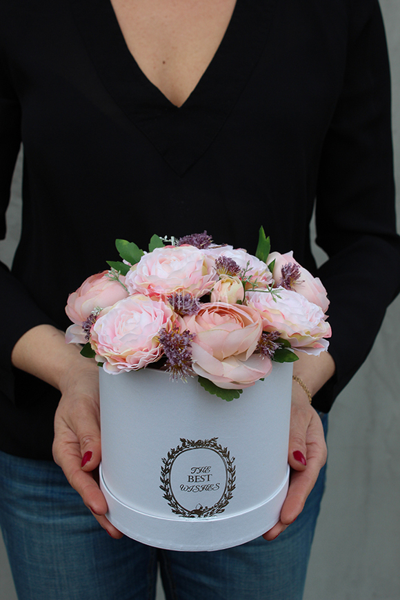 kompozycja kwiatowa / bukiet Flowerbox Pink Lady 2 wys.22cm