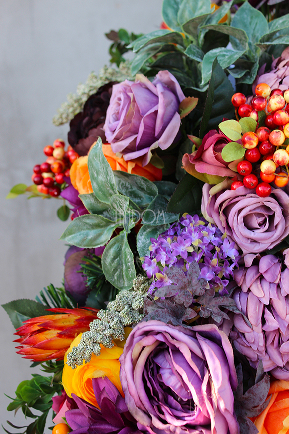 Jesienna Nostalgia dekoracja / wiązanka nagrobna, dł.62cm