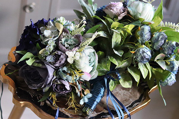 Bluenello Small, bukiet niebieskich kwiatów, wys.19cm