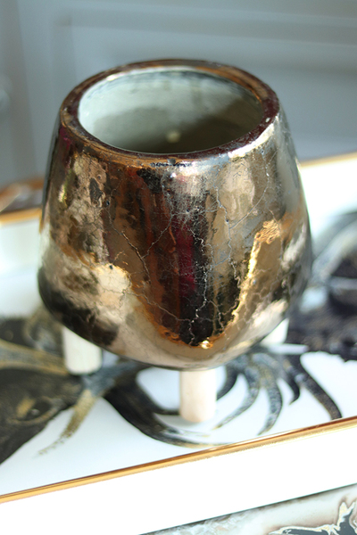 Goldena, efektowna osłonka na nóżkach, wym.18x16cm