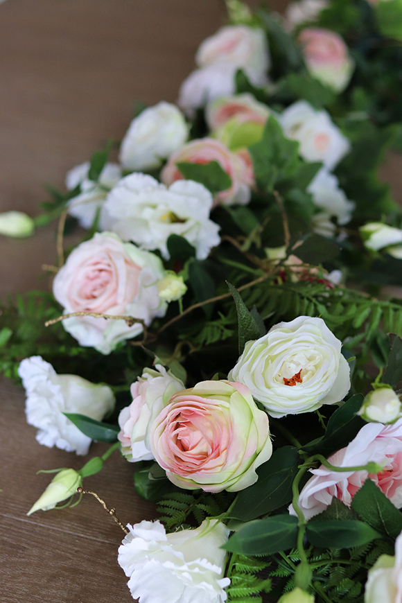 Eleonora, elegancka różana girlanda z wysokiej jakości kwiatów, dł.1m