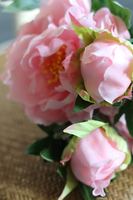 gałązka sztucznej peonii, Katrina, róż, dł.50cm