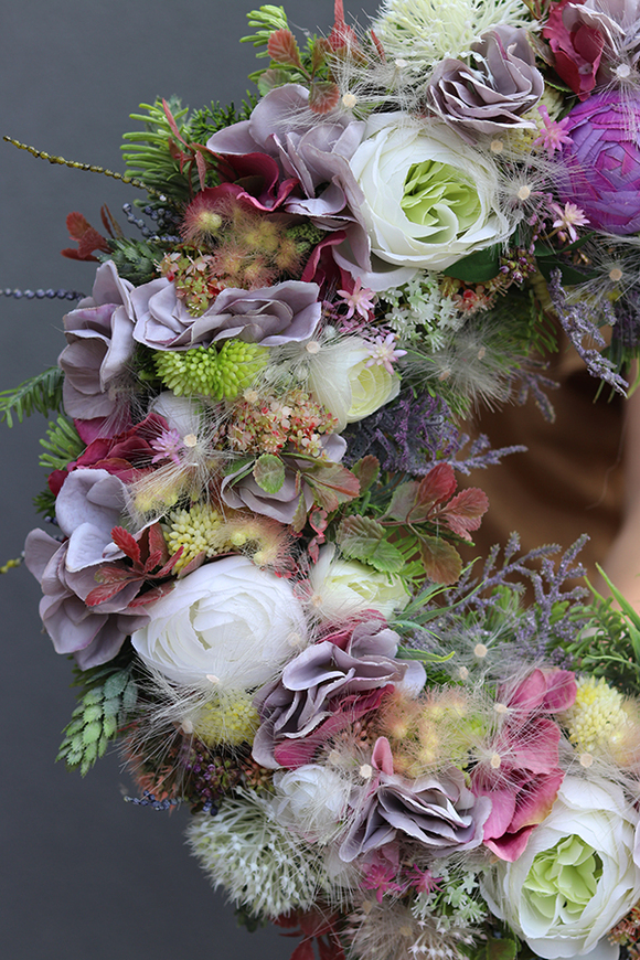 Bellanova Rose, gęsty wianek z puszkami dmuchawca, śr.40cm