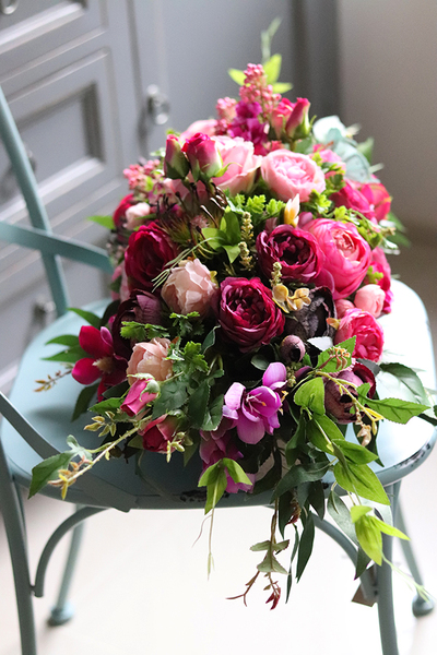 bogata kompozycja w ceramicznym naczyniu, Clemence 2, wys.25cm 