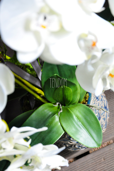 sztuczny storczyk Irmina w kolorze naturalnej bieli, wys.70cm