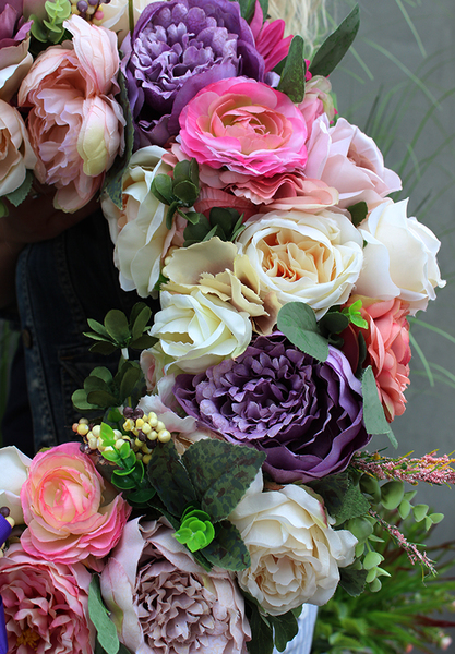 dekoracyjny, bardzo duży wianek na drzwi Leokadia, śr.50cm  