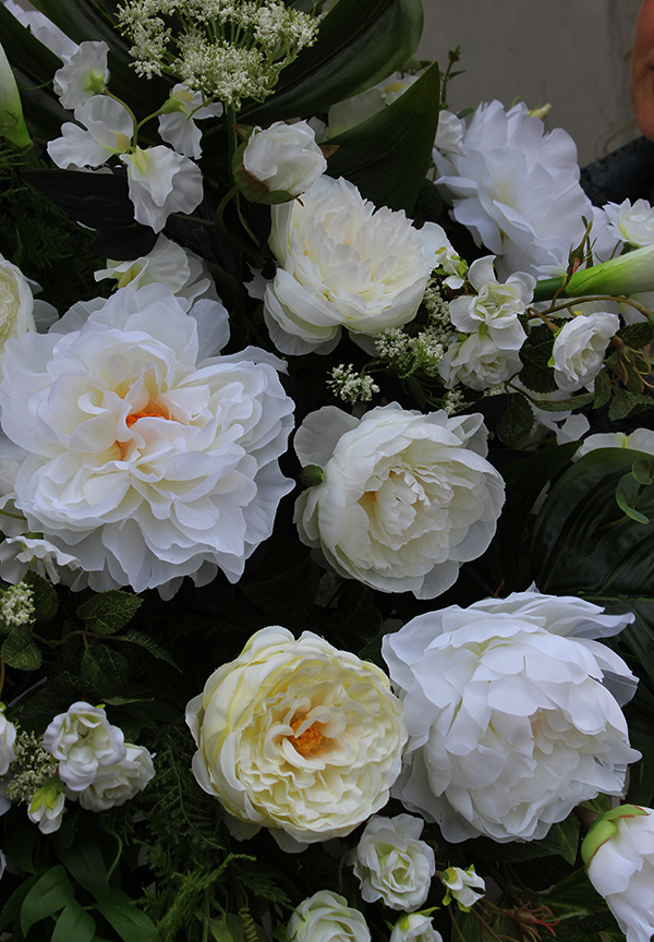 duża dekoracja / wiązanka nagrobna w misie, Exclusive Palace, dł.95cm 