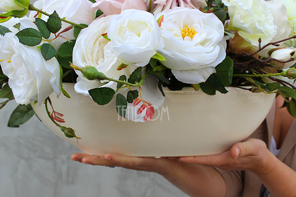 Laos Florencja, kompozycja kwiatowa / bukiet, wys.32xdł.80cm