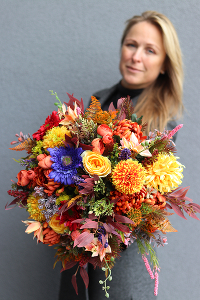 Jesienne Marzenie, kompozycja kwiatowa / bukiet / Flowerbox wys.44cm