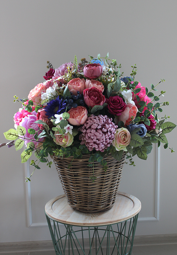 ekskluzywny barwny kosz Kleopatra, wys.70cm, śr.70cm 